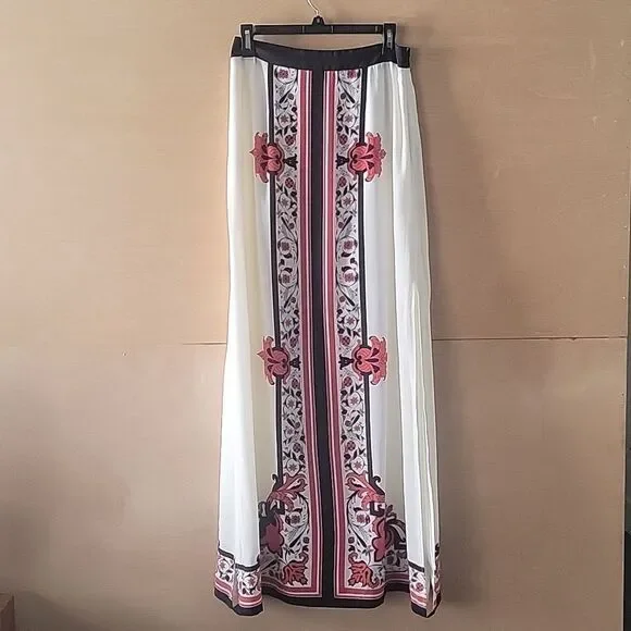 NEW Alice Temperley Red Russian Floral Rose Holiday Silk Maxi Long Skirt 6 M - Picture 4 of 15